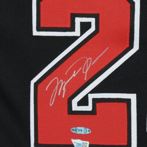 מייקל ג'ורדן שיקגו בולס חתימה ג'רזי שחור - סיפון עליון - גופיות NBA עם חתימה