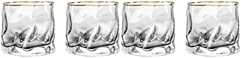 קאבילוק דקור וינטג '4 יח' ספל ויסקי קפה קפה כוסות בר שתייה משקאות סלעים סלעים מטבח גביש מיין מוזהב מים