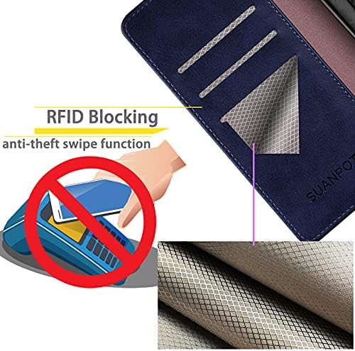 SUANPOT עבור Motorola（Moto G חשמל 2022） הארנק במקרה 【RFID חסימת】 בעל כרטיס האשראי, להפוך Folio הספר