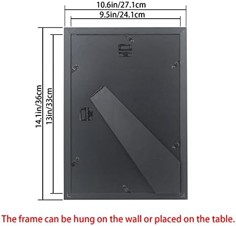 Ltyhhk 9.5x13 מסגרות תמונה עץ מוצק 9.5x13 אינץ 'מסגרת פוסטר לקיר 9.5x13 אינץ' מסגרות צילום משפחה שחור