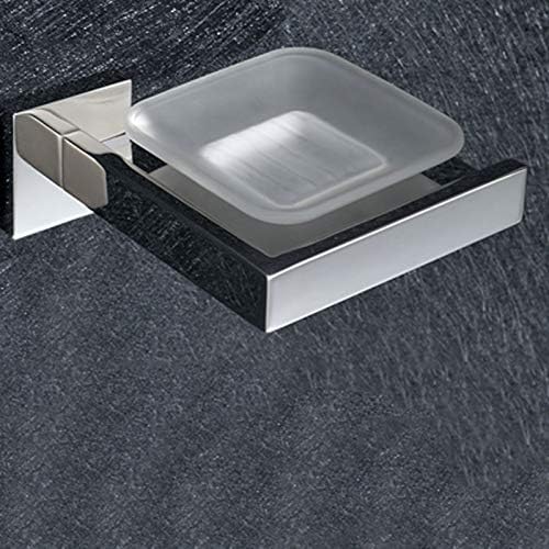 Doubao סבון אמבטיה סט עם צלחת זכוכית 304 סבון נירוסטה קופסת טואלט סבון סבון סבון מדף חומרה לחדר אמבטיה