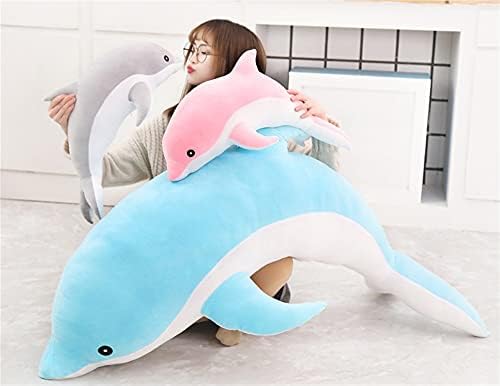 Gayouny דולפין צעצועי קטיפה של בעלי חיים, חיה ממולאת רכה וחמודה כרית כרית כרית בובות מתנות ליום הולדת