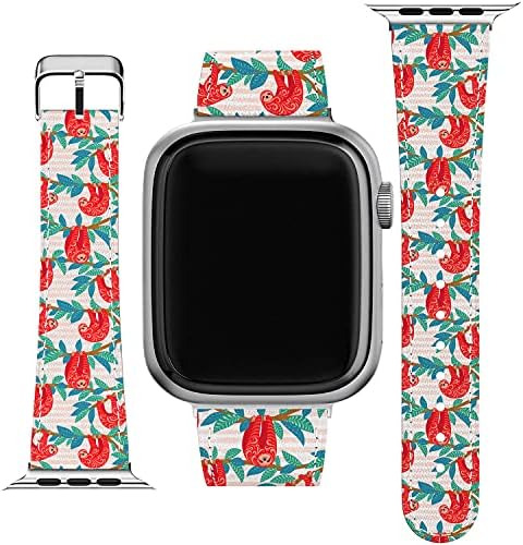 LEX תואם צמיד כף יד אלטרנטיבי לסדרת Apple Watch סדרה 1/2/3/4/5/6/7/SE רזים צמיד מודרני פס עיצוב טרופי