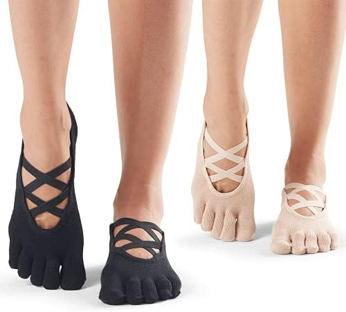 Toesox Elle Multi Pack Multi-גרבי בוהן שאינם נלאים לאחוז בפילאטיס Barre Yoga