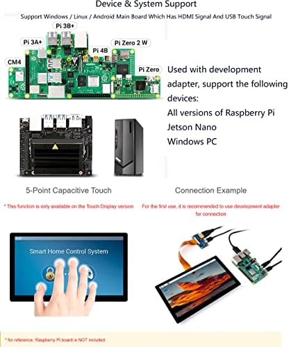 עבור Raspberry Pi/Jetson Nano/Windows/PC, מסך מגע QLED 7 אינץ '1024x600 תצוגת LCD קיבולית משולבת דקה