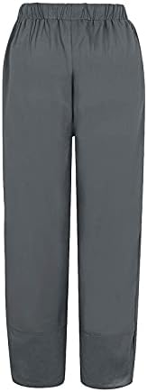 מכנסי קפרי של Mmoneyake לנשים קיץ מזדמן כותנה פשתן מכנסיים מכנסיים יוגה הרמון מכנסי רגל רופפים מכנסיים