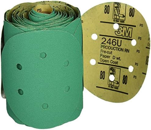 3M סטיקיט ירוק גליל גליל אבק ללא אבק, 01566, 6 אינץ ', 80, 100 דיסקים לכל גליל