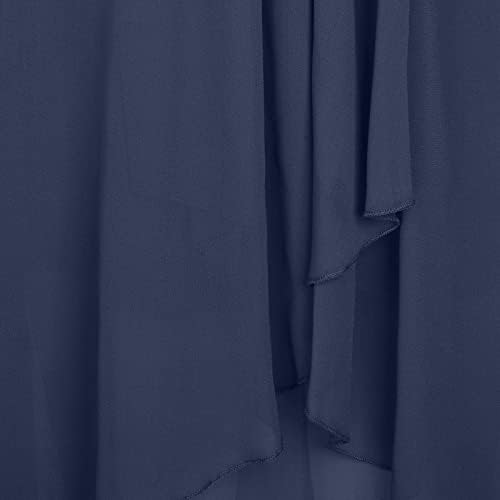 שמלות קיץ מזדמנים של נשים אלגנטיות A-Line High High Chiffon Midi Low שמלת חצי שרוול מתאימות ומתלקות