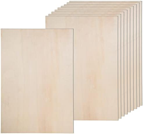 24 חבילות גיליונות עץ בס למלאכות -8 x 12 x 1/16 אינץ '-2 ממ גיליונות דיקט בעובי עם משטחים חלקים לוחות