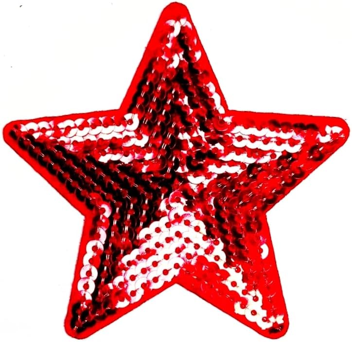 קליינפלוס 3 יחידות. כוכב תיקון חמוד כוכבים אדום נצנצים ברזל על תיקון רקום אפליקציה לתפור על תיקון עבור