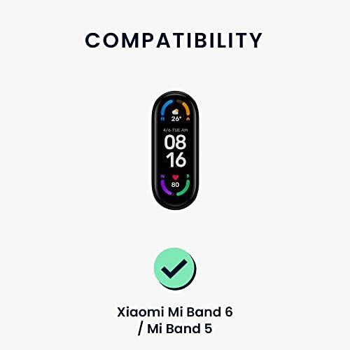 רצועת שעון Kwmobile תואמת להקת Xiaomi Mi 6 / Mi להקת 5 - להקת שעון סקראנצ'י שחורה - 4.7-7.8 אינץ '