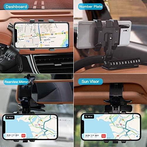 Wipalor 2021 משדרג מכונית מחזיק טלפון למוח מחוונים, מחזיק טלפון סלולרי מסתובב 1200 מעלות לרכב, טלפון