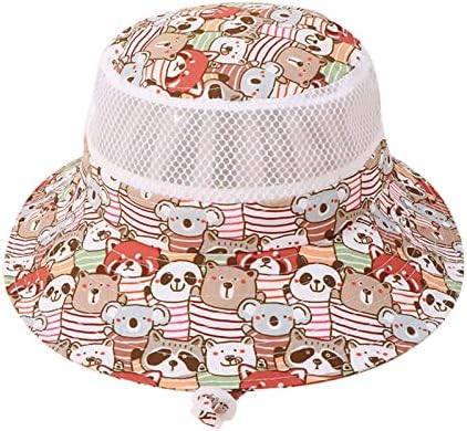 ילדים מתכוונן רצועת שמש הגנת כובעי קיץ אביב שמש כובע חמוד קריקטורה חיצוני חוף דלי כובע ילדים כובע