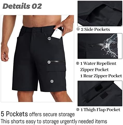 מכנסי טיול יבש מהיר של Magcomsen מכנסיים קצרים מטען מכנסיים קצרים