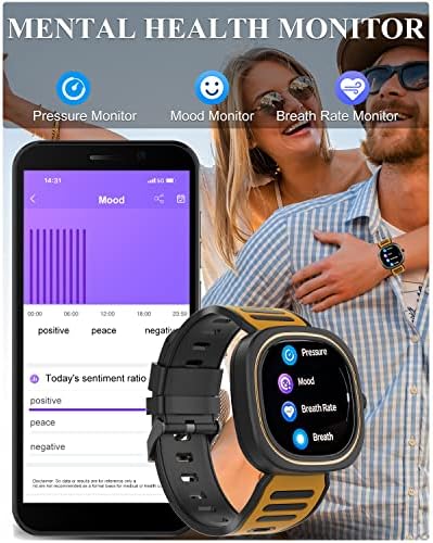 שעון חכם של Doogee לגברים, גשש כושר של Smartwatch עבור אנדרואיד ו- iOS, גשש כושר אטום למים IP68 עם 70