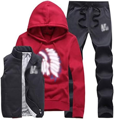 UXZDX 2020 קפוצ'ון חליפת קשת קשת אימונית חליפת חורף סטים לחורף קפוצ'ון חם+מכנסיים בגדי ספורט גברים מזדמנים