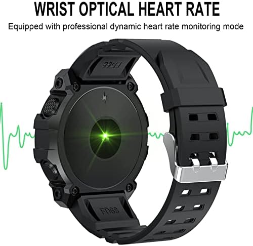 שעונים חכמים של Byikun עבור גברים, FD68S מסך עגול מסך בריאות חכם שעון חכם עם צג לחץ דם בקצב לב, מעקב