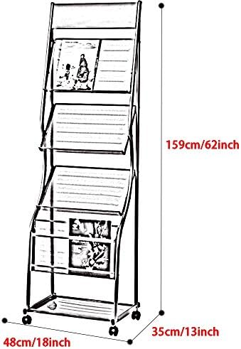 מתלה מגזינים של הנשאן ， קבצי ברזל מחושל מתלה עיתון מדף אחסון מתלה לאחסון פרסום מדף ספרים עמדת תצוגת
