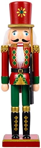 עמוספון עץ מפצח אגוזים בובות קישוט חג המולד חייל צלמית עץ מפצח אגוזים קרפט