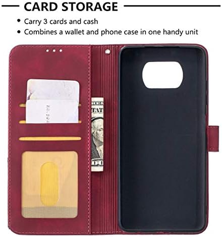 מארז מכסה טלפוני עבור Xiaomi Poco X3 ארנק רב -פונקציונלי עור מארז עור PU פרימיום PU, מחזיק כרטיסי אשראי