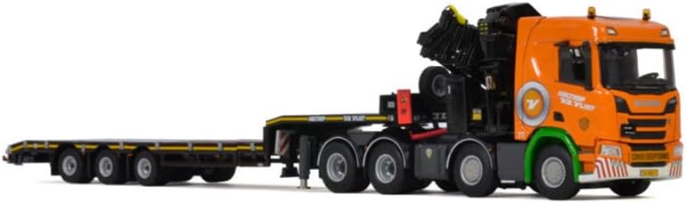 WSI עבור SCANIA R CR20N רגיל 8x4 מטען נמוך משאית ציר משאית רכוב מנוף Holtrop V.D. Vlist 1/50 משאית Diecast