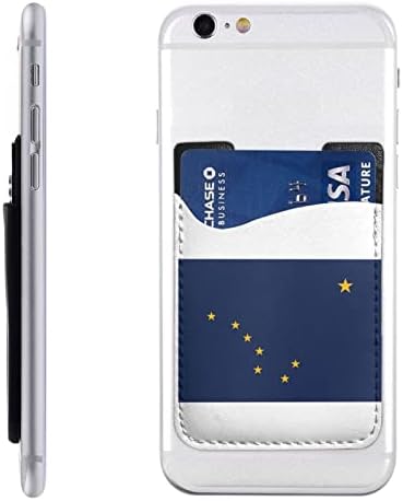 FLAG_OF_ALASKA.SVG טלפון בחזרה חריץ כרטיס שרוול שרוול אלסטי מתאים לכל הטלפונים הניידים ברוב הסמארטפונים