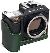 בעבודת יד אמיתי אמיתי עור חצי מצלמה מקרה תיק כיסוי עבור האסלבלד 2ד 100ג ירוק צבע