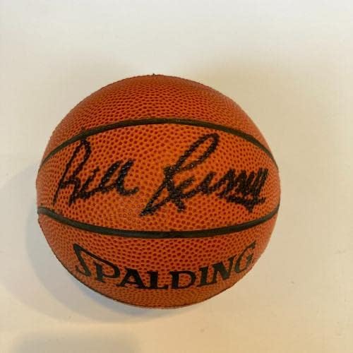 ביל ראסל חתם על Spalding NBA מיני כדורסל עם JSA COA - כדורסל חתימה