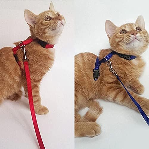 מתכוונן ניילון חתול רתם עם רצועה גור לחיות מחמד לרתום רצועת צווארון רצועה מתיחת חבל אופנה ב מעשי אופנה