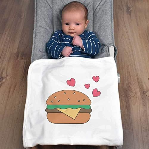 Azeeda 'Burger & Hearts' שמיכה / צעיף כותנה כותנה