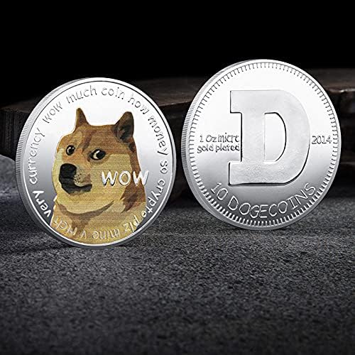 מטבע הנצחה 1 עוז כלב מטבע זיכרון מטבע זיכרון מכסף מצופה כלב cryptocurrency 2021 מטבע אספנות במהדורה