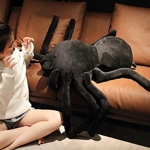צעצוע ריאליסטי עכביש שחור ענקי ענק ממולא עכביש צעצוע קטיפה מבעלי חיים ממולאים כרית קטיפה בעלי חיים קטיפה