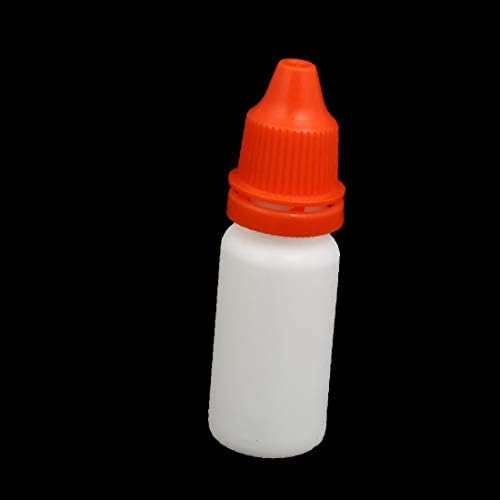 X-DREE 10 מל PE טפטפת סחיטת פלסטיק נשירה עגולה בקבוק לבן אדום (10 מל די פלסטה קומיקסיה קונטגוצ'ה צ'ה