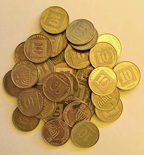 מגרש 50 מטבעות ישראליים, 10 אגורוט ישראל רשמי אספני אגירה עם Menorah