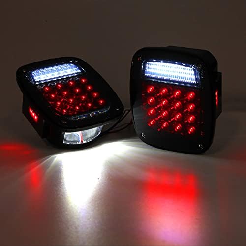 2 יחידות מעושן אחורי כיכר שילוב זנב אורות אדום להפסיק הפעל אות בלם אורות מנורות הרכבה עם צד סמן אורות