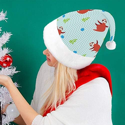 חג המולד סנטה כובע, שמח עצלן חג המולד חג כובע למבוגרים, יוניסקס נוחות חג המולד כובעי לשנה חדשה חגיגי