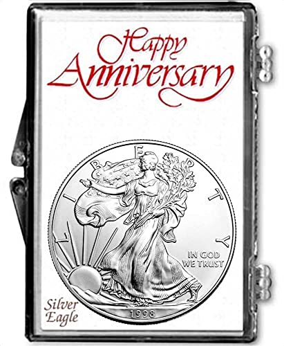 1998-1 אונקיה נשר סילבר אמריקאי במחזיק יום השנה 25 שנה מטבע דולר ארהב מנטה ללא סירוגין